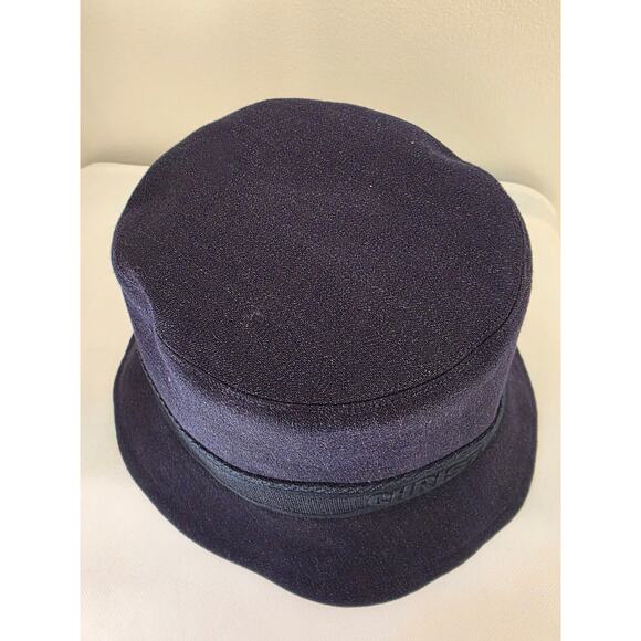 Christian Dior Navy Blue Logo Embroidered Canvas Bucket Hat M sz main image 13